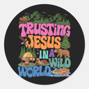 True North Vbs Jesus in einer wilden Welt vertraue Runder Aufkleber