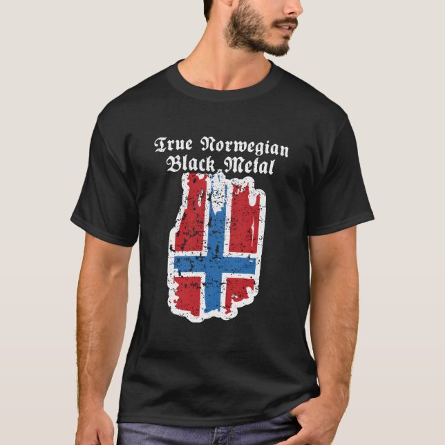 True Norwegisches Schwarzes Metall T-Shirt (Vorderseite)