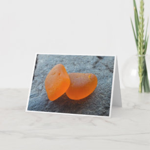 True Orange Sea Glass Nuggets Grußkarte Karte