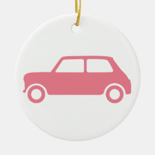 True Pink Mini Cooper Ornament - Zentriert