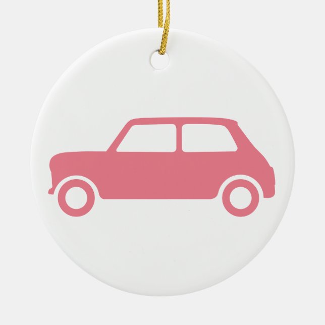 True Pink Mini Cooper Ornament - Zentriert (Vorne)