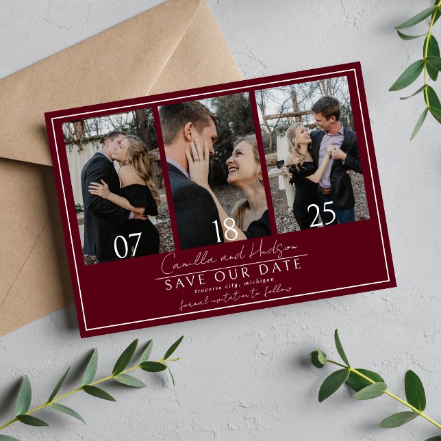True Simplicity 4 | Dark Burgundy | Wedding Save The Date (Von Creator hochgeladen)