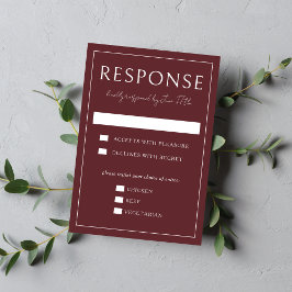True Simplicity 4 | Deep Burgundy | Wedding RSVP Karte