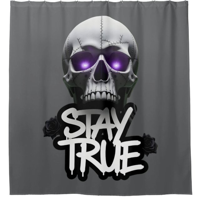 True Skull bleibe Duschvorhang (Vorderseite)