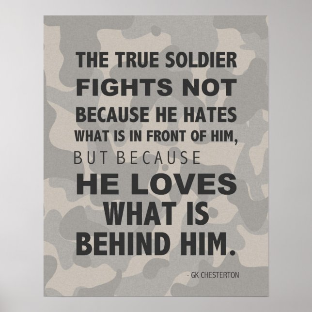 True Soldier Lieben Poster, Militär, GK Chesterton Poster (Vorne)