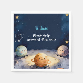 True Space First Trip Around The Sun 1st Birthday Serviette