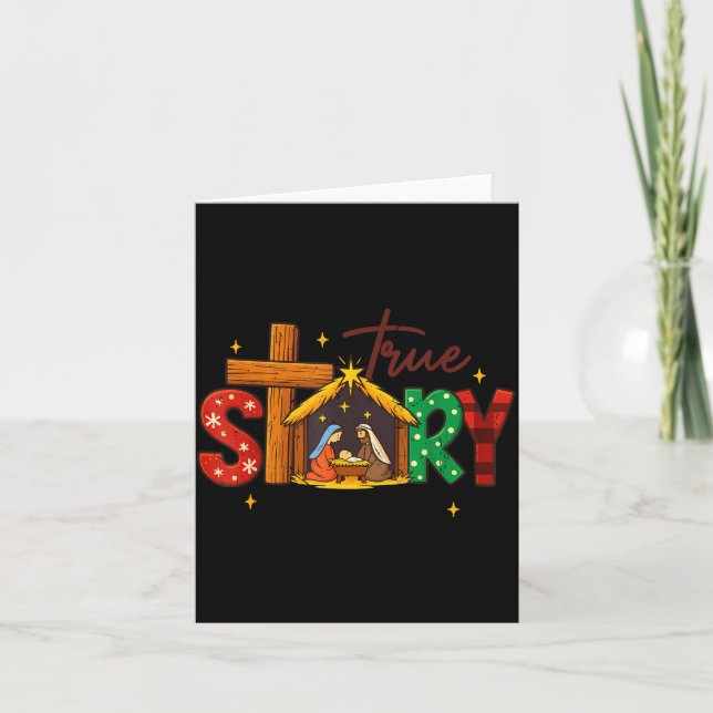 True Story Christian Christmas Family Pajamas Pjs  Karte (Vorderseite)