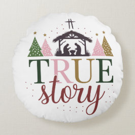 True Story Christmas Bibel Verse Rundes Kissen