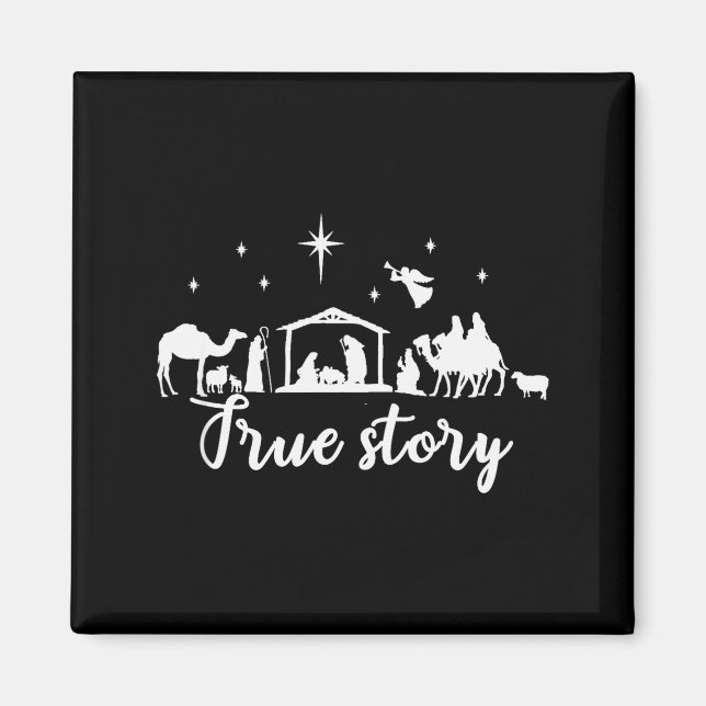 True Story Christmas Gift Religious Nativity Scene Magnet (Vorne)