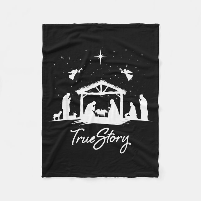True Story Christmas Nativity Jesus Christian Men  Fleecedecke (Vorderseite)