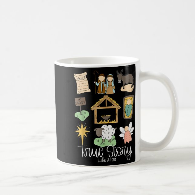 True Story Nativity Christmas Baby God Jesus Chris Kaffeetasse (Rechts)