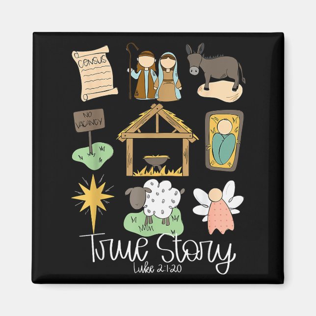 True Story Nativity Christmas Baby God Jesus Chris Magnet (Vorne)