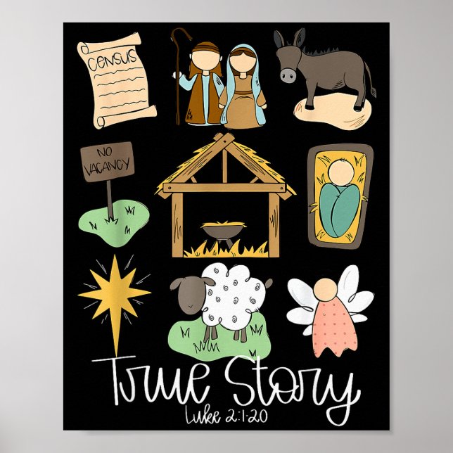 True Story Nativity Christmas Baby God Jesus Chris Poster (Vorne)
