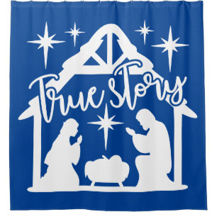 True Story Nativity Weihnachten Duschvorhang