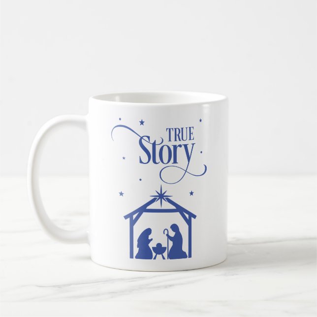True Story Nativity Weihnachtskaffee-Tasse Kaffeetasse (Links)