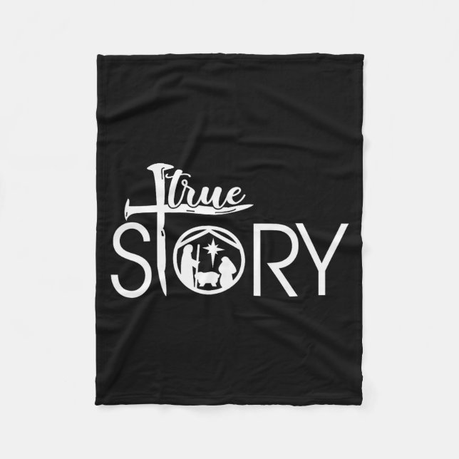 True Story Of Jesus Birth Christmas Nativity Chris Fleecedecke (Vorderseite)