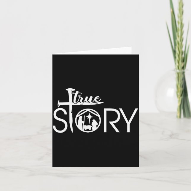 True Story Of Jesus Birth Christmas Nativity Chris Karte (Vorderseite)
