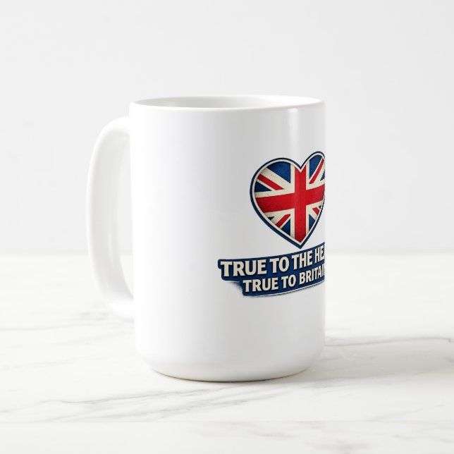 True to the Heart, True to Britain – Union Jack  Kaffeetasse (Vorderseite Links)