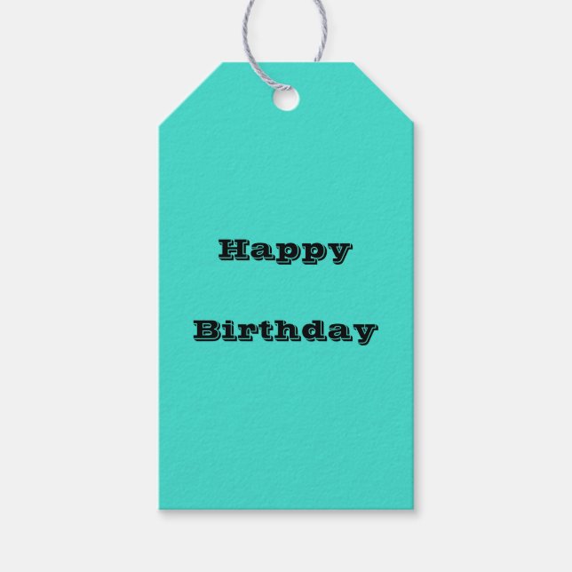 True Türkise Blue Green Southwestern Solid Color Geschenkanhänger (Vorderseite)