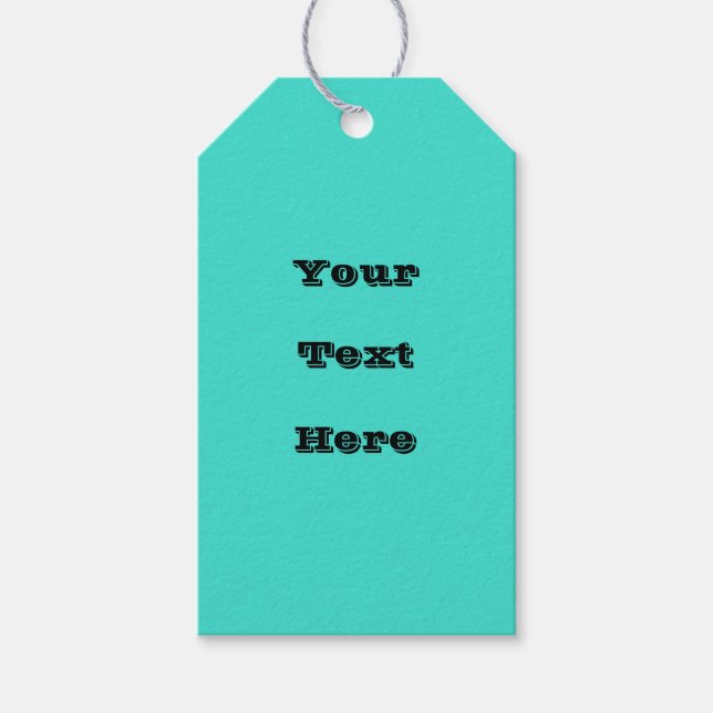 True Türkise Blue Green Southwestern Solid Color Geschenkanhänger (Vorderseite)