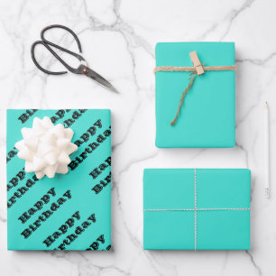 True Türkise Blue Green Southwestern Solid Color Geschenkpapier Set