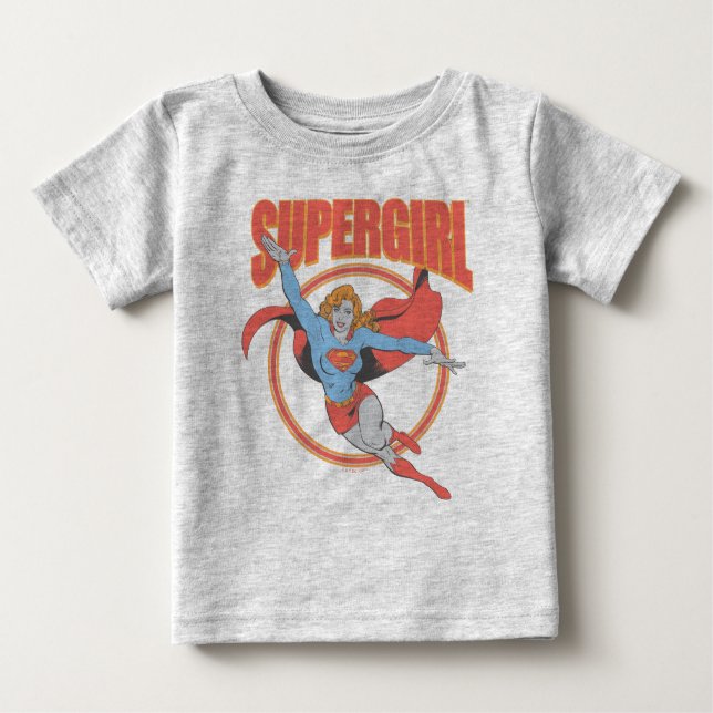 True Vintag Supergirl Flying Graphic Baby T-shirt (Vorderseite)