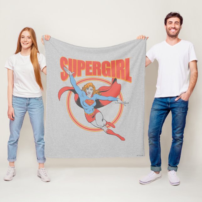 True Vintag Supergirl Flying Graphic Fleecedecke (Beispiel)