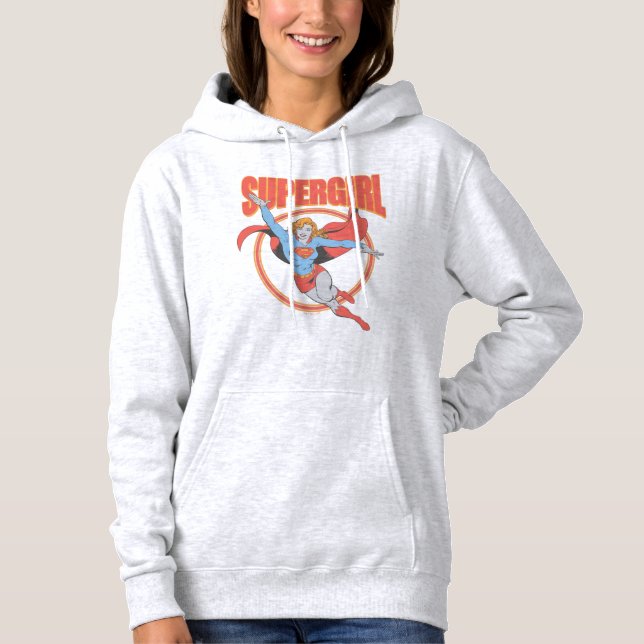 True Vintag Supergirl Flying Graphic Hoodie (Vorderseite)