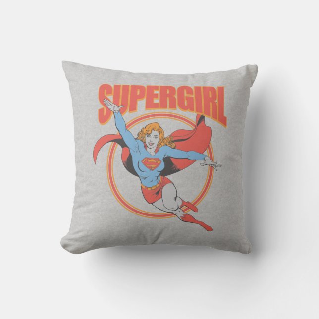 True Vintag Supergirl Flying Graphic Kissen (Vorderseite)