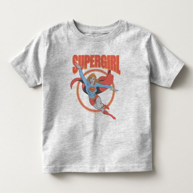 True Vintag Supergirl Flying Graphic Kleinkind T-shirt (Vorderseite)