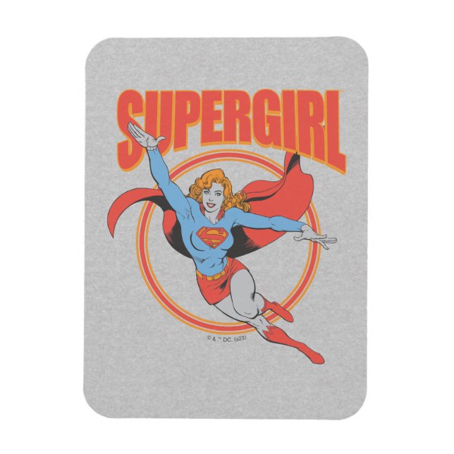 True Vintag Supergirl Flying Graphic Magnet (Vertikal)