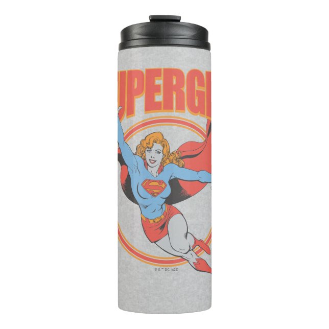 True Vintag Supergirl Flying Graphic Thermosbecher (Vorderseite)