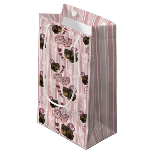Trüffel-Streifen Kleine Geschenktüte (Vorderseite Schrägansicht)