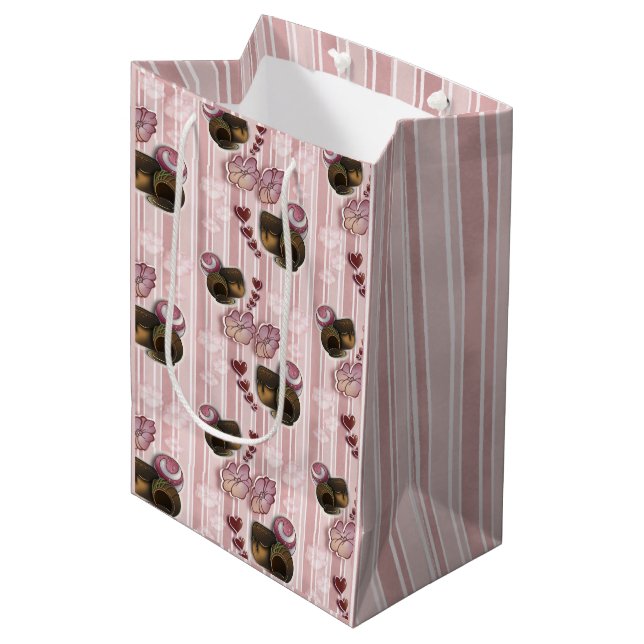 Trüffel-Streifen Mittlere Geschenktüte (Vorderseite Schrägansicht)
