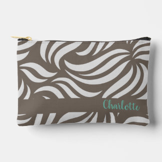 Truffle Minimal Modern Foliage Personalized Name Zubehörtasche
