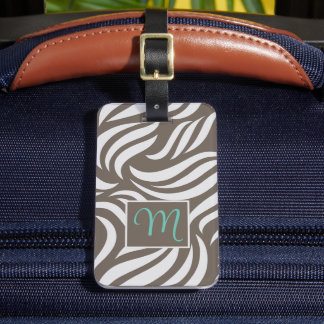  Truffle Modern Foliage & Feminine Monogram Travel Gepäckanhänger