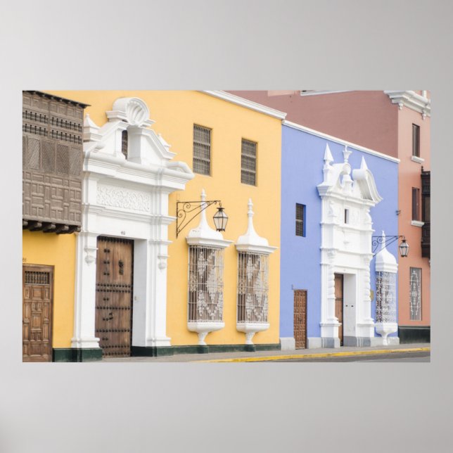 Trujillo, Peru Verzierte Architektur von Trujillo Poster (Vorne)