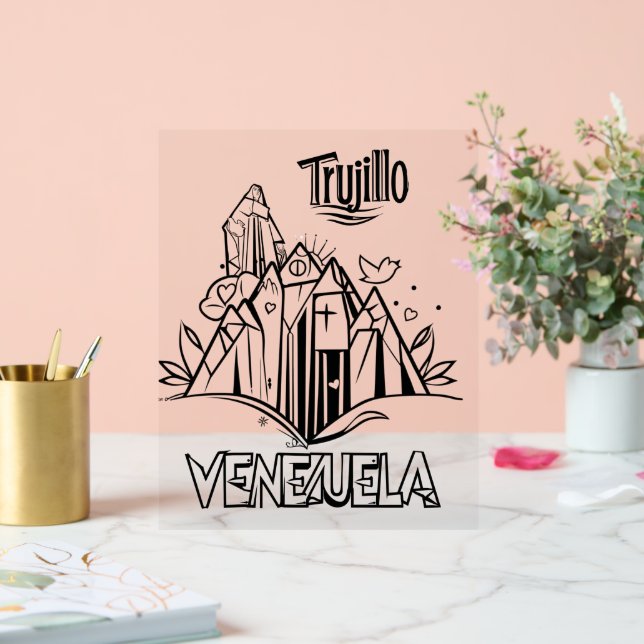 Trujillo Venezuela diseño artístico | Virgen paz Acrylschild (Hochzeit)