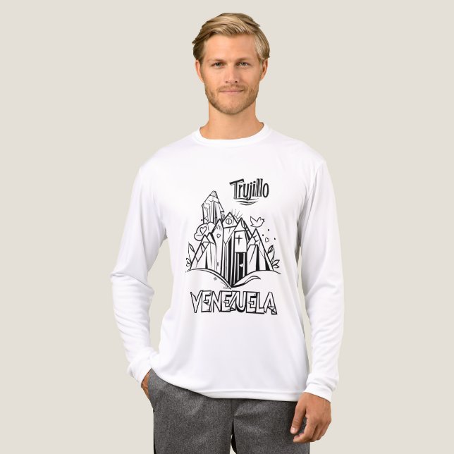 Trujillo Venezuela diseño artístico | Virgen paz Tri-Blend Shirt (Vorderseite komplett)