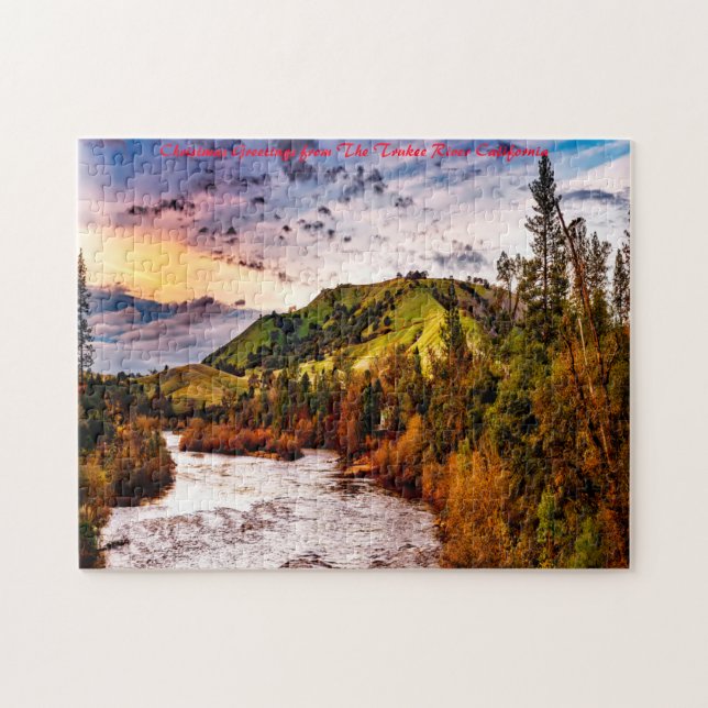 Trukee River California. Weihnachtsgrüße Puzzle (Horizontal)