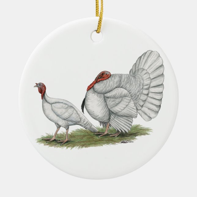 Trukeys White Hollands Keramik Ornament (Vorne)