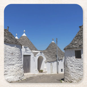 Trulli Häuser in Alberobello, Puglia-Untersetzer Rechteckiger Pappuntersetzer