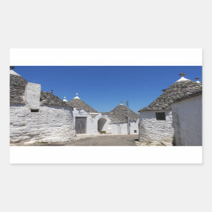 Trulli Häuser in Alberobello rechteckigem Rechteckiger Aufkleber
