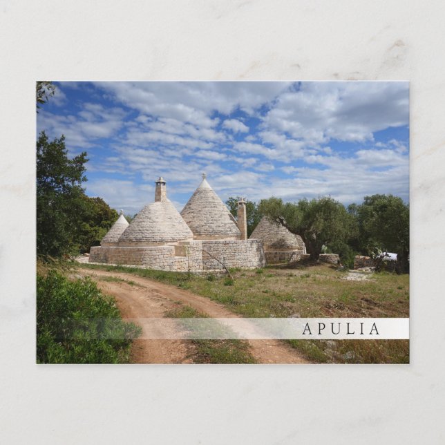 Trulli-Häuser in Apulien Postkarte (Vorderseite)