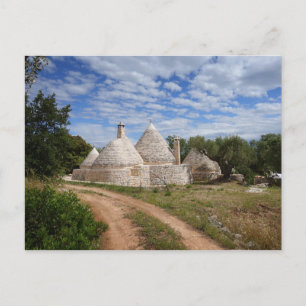 Trulli-Häuser in Apulien Postkarte