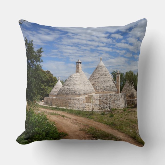 Trulli Häuser in Puglia/in Apulien Kissen (Vorderseite)