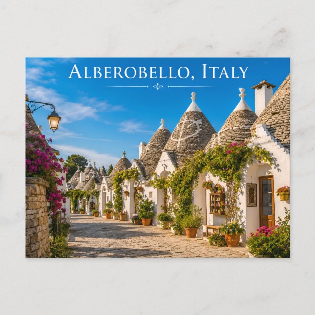 Trulli-Häuser Sonniges Dorf Karte (Vorderseite)