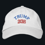 TRUMP 2016 Basisobereinigbare Obergrenze Bestickte Baseballkappe<br><div class="desc">TRUMP 2016 BASIC ADJUSTABLE CAP(WHITE). TRUMP FÜR PRÄSIDENT!</div>