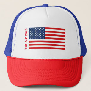 TRUMP 2020 American Flag Trucker Hat Truckerkappe