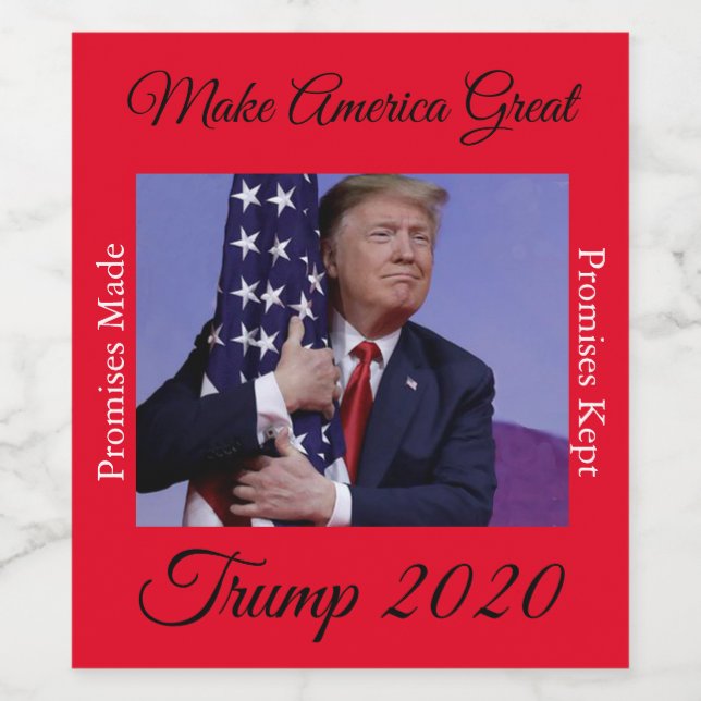 Trump 2020 - Amerika groß machen Weinetikett (Einzelnes Label)